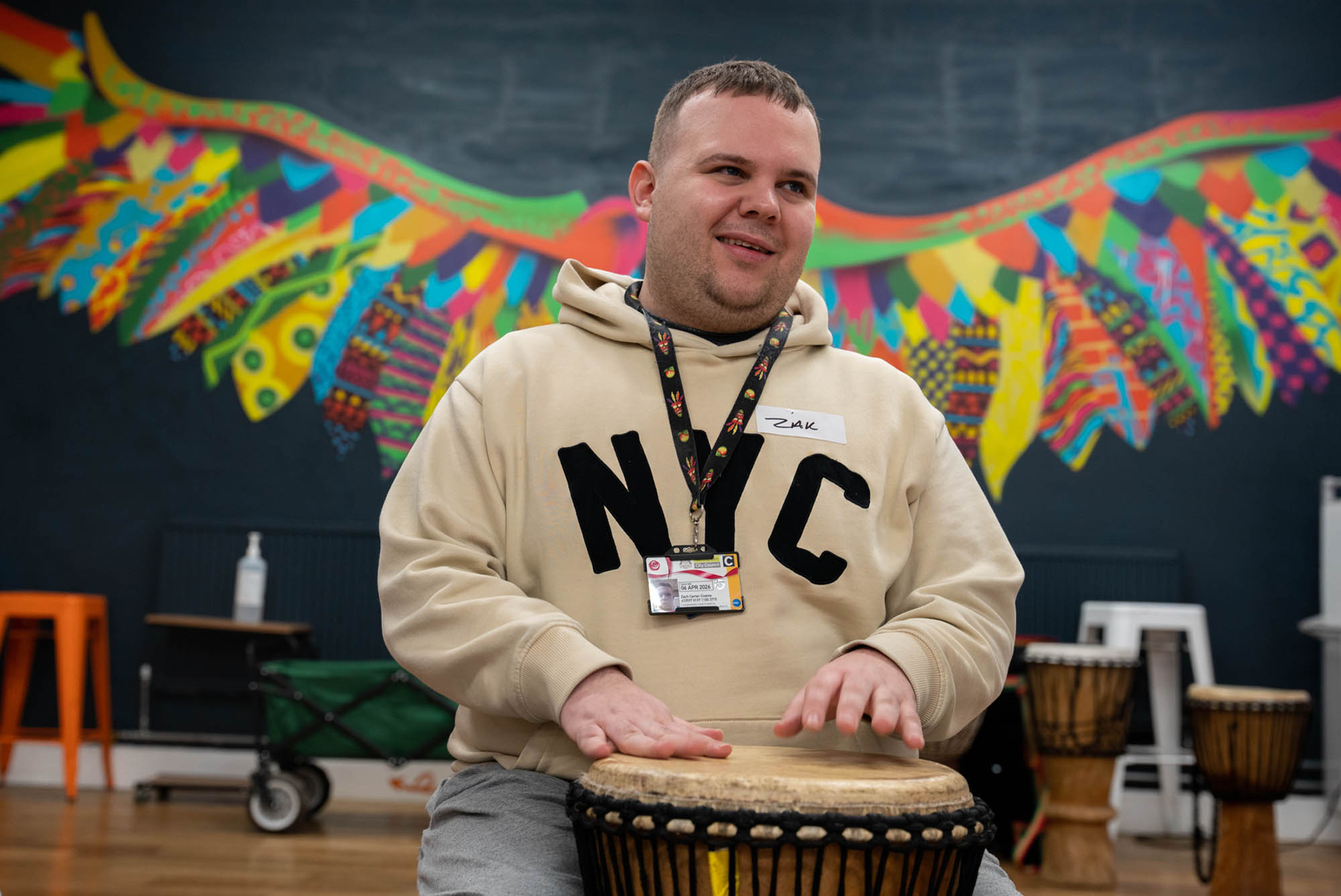 Impacd participant drumming