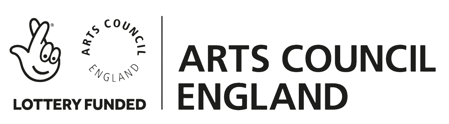 An image showing the National Lottery fingers crossed icon with the text Arts Council England and Lottery Funded